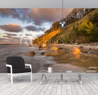 Picture of Storm sea sunset on a stormy sea